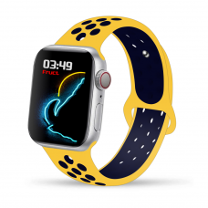 Силиконовый ремешок Fruct Nike Sport Band for Apple Watch 38/40/41/42 mm Yellow Blue