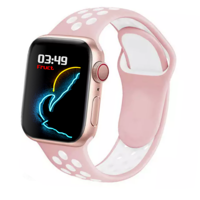 Силиконовый ремешок Fruct Nike Sport Band for Apple Watch 42/44/45/49 mm Pink White