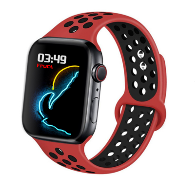 Силиконовый ремешок Fruct Nike Sport Band for Apple Watch 42/44/45/46/49 mm Red Black