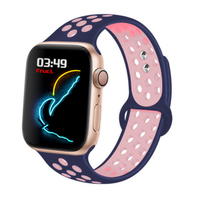 Силиконовый ремешок Fruct Nike Sport Band for Apple Watch 38/40/41 mm Blue Pink
