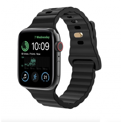 Силиконовый ремешок Fruct Lightning Buckle для Apple Watch 38/40/41 mm Black