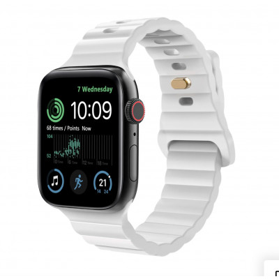 Силиконовый ремешок Fruct Lightning Buckle для Apple Watch 38/40/41 mm White