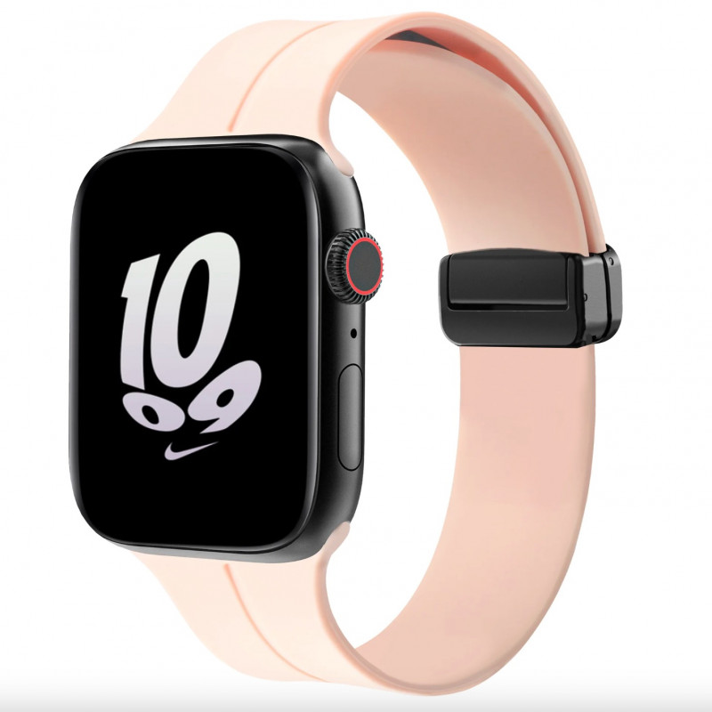 Силиконовый ремешок Fruct Magnetic Buckle для Apple Watch 42/44/45/49 mm Магнитная застежка Pink