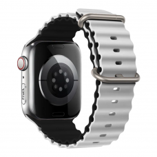 Силиконовый ремешок Fruct Ocean для Apple Watch 42/44/45/49 mm White Black