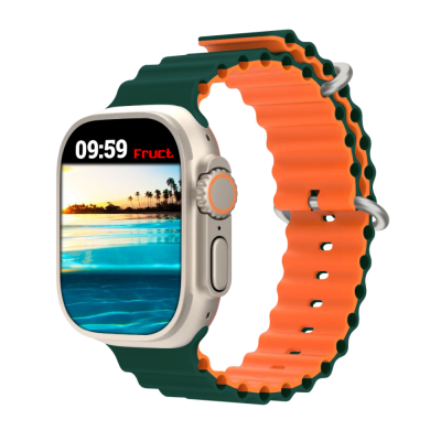 Силиконовый ремешок Fruct Ocean для Apple Watch 42/44/45/49 mm Green Orange