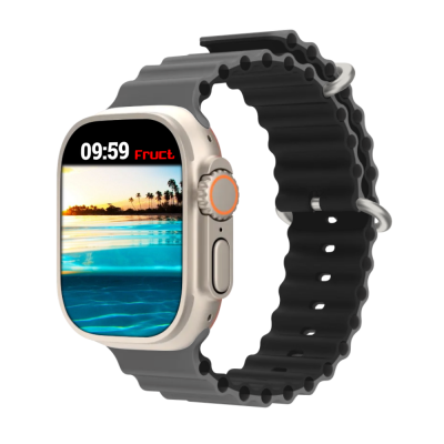 Силиконовый ремешок Fruct Ocean для Apple Watch 42/44/45/49 mm Grey Black