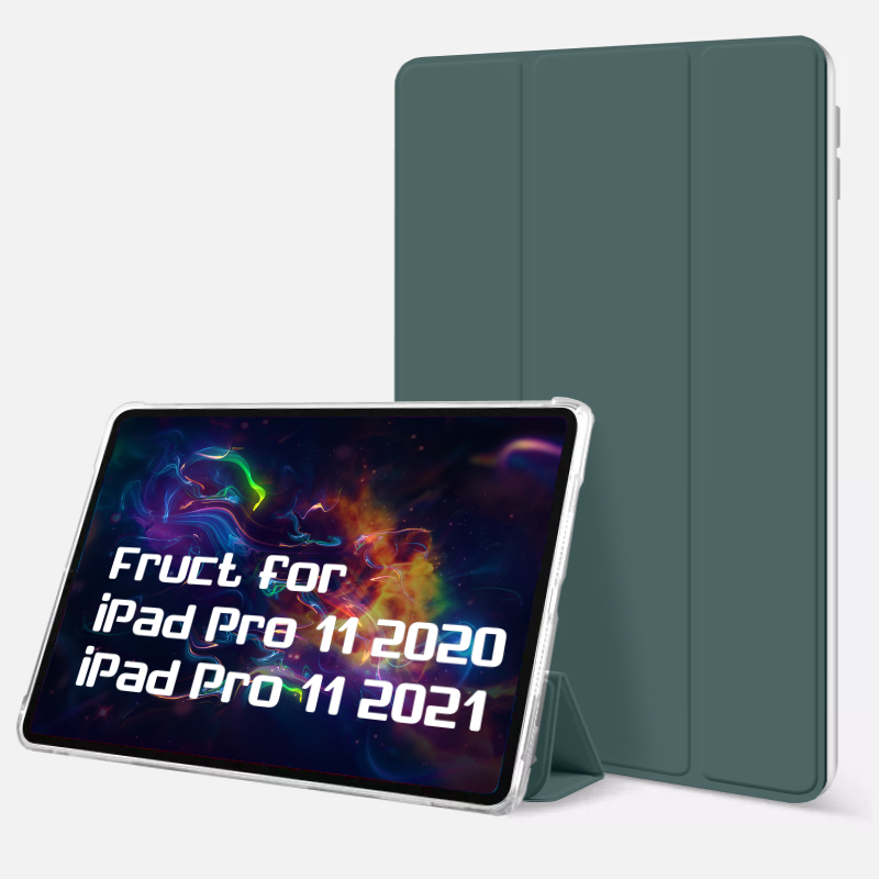 Силиконовый чехол Fruct Protect для iPad Pro 11 2018-22 Противоударный Темно-зеленый