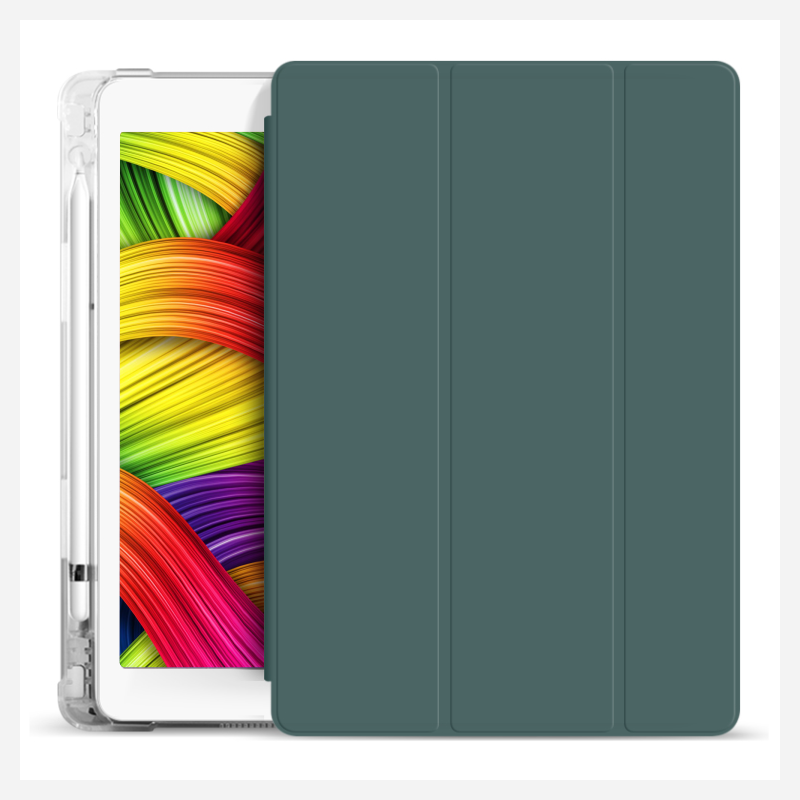 Силиконовый чехол Fruct Protect Plus для iPad 9.7 (2017-2018) Противоударный с держателем для стилуса Темно-зеленый