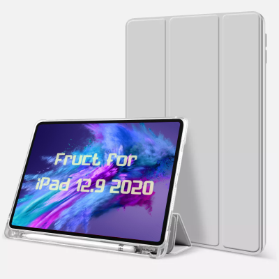 Силиконовый чехол Fruct Protect Plus для iPad 12.9 2018-22 Противоударный с держателем для стилуса Серый