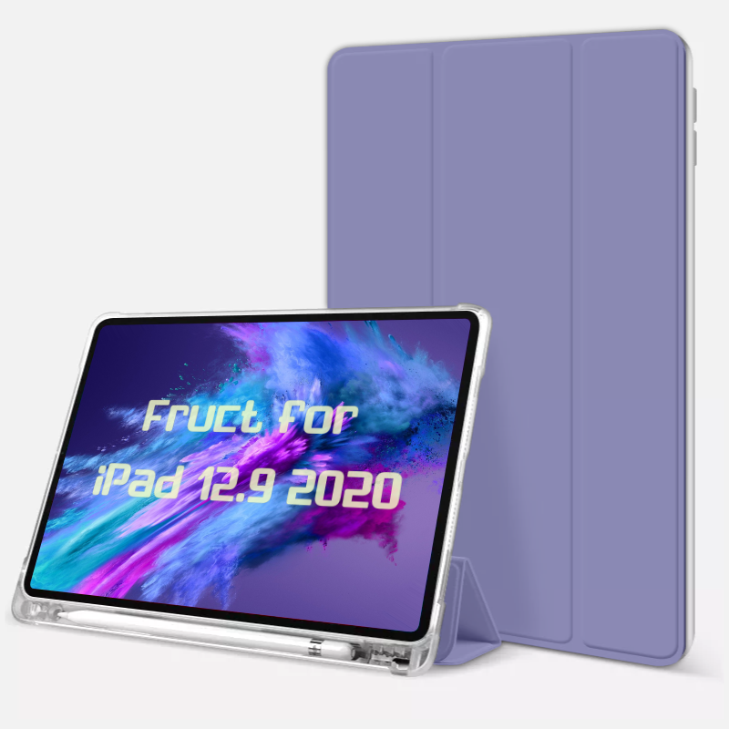 Силиконовый чехол Fruct Protect Plus для iPad 12.9 2018-22 Противоударный с держателем для стилуса Фиолетовый