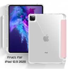 Силиконовый чехол Fruct Protect Plus для iPad 12.9 2018-22 Противоударный с держателем для стилуса Розовый