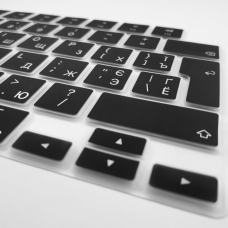 Накладка на клавиатуру Fruct для MacBook Air 15 M2 (2023) / Air 13.6 M2 (2022) / Pro 14 (2021) / Pro 16 (2021) EU Черная Украинские буквы