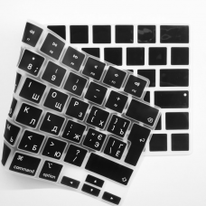 Накладка на клавиатуру Fruct для MacBook Air 15 M2 (2023) / Air 13.6 M2 (2022) / Pro 14 (2021) / Pro 16 (2021) EU Черная Украинские буквы