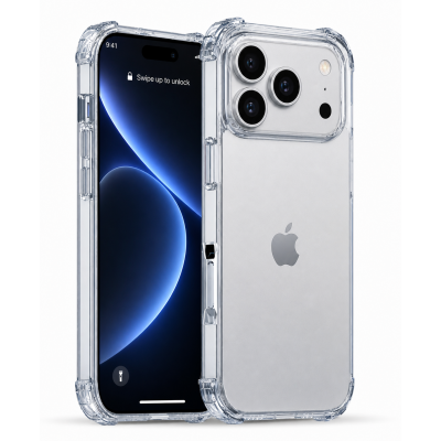 Противоударный чехол для iPhone 17 Pro Max IPAKY Crystal Series с бортиками Прозрачный 