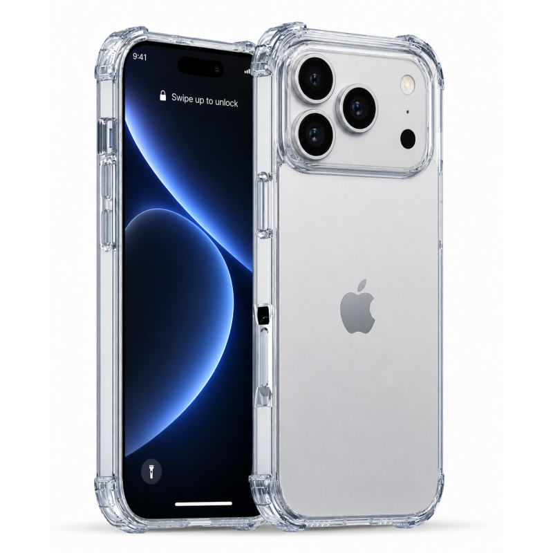 Противоударный чехол для iPhone 17 Pro IPAKY Crystal Series с бортиками Прозрачный 
