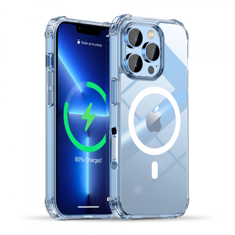 Противоударный чехол для iPhone 16 IPAKY Crystal Series с Magsafe и бортиками Прозрачный 