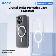 Чехол для iPhone 15 c Magsafe Rock Crystal Series Прозрачный 