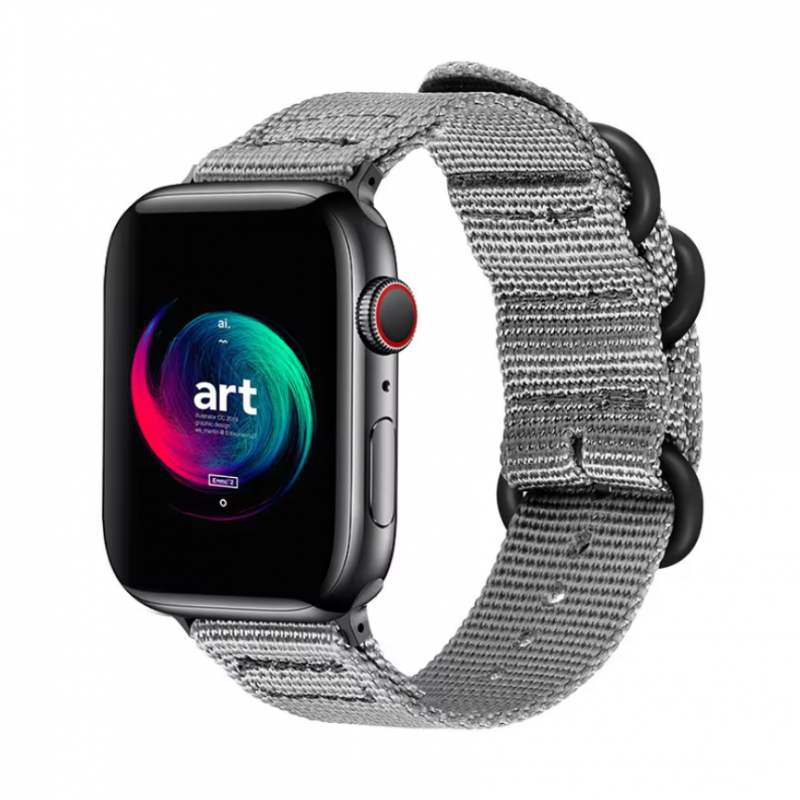 Нейлоновый ремешок Fruct Military Band для Apple Watch 42/44/45/46/49 mm (17-22 см) Grey