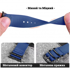 Нейлоновый ремешок Fruct Military Band для Apple Watch 42/44/45/46/49 mm (17-22 см) Navy