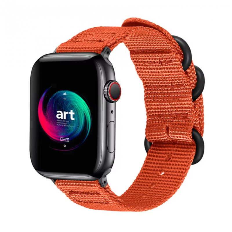 Нейлоновый ремешок Fruct Military Band для Apple Watch 42/44/45/46/49 mm (17-22 см) Orange