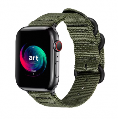 Нейлоновый ремешок Fruct Military Band для Apple Watch 42/44/45/46/49 mm (17-22 см) Green