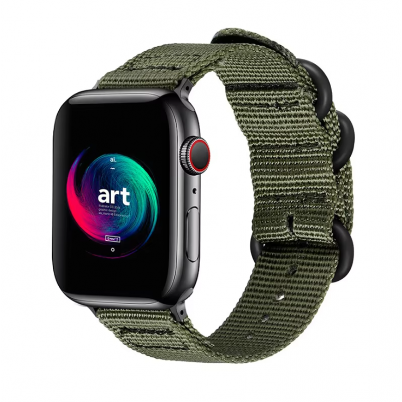Нейлоновый ремешок Fruct Military Band для Apple Watch 42/44/45/46/49 mm (17-22 см) Green