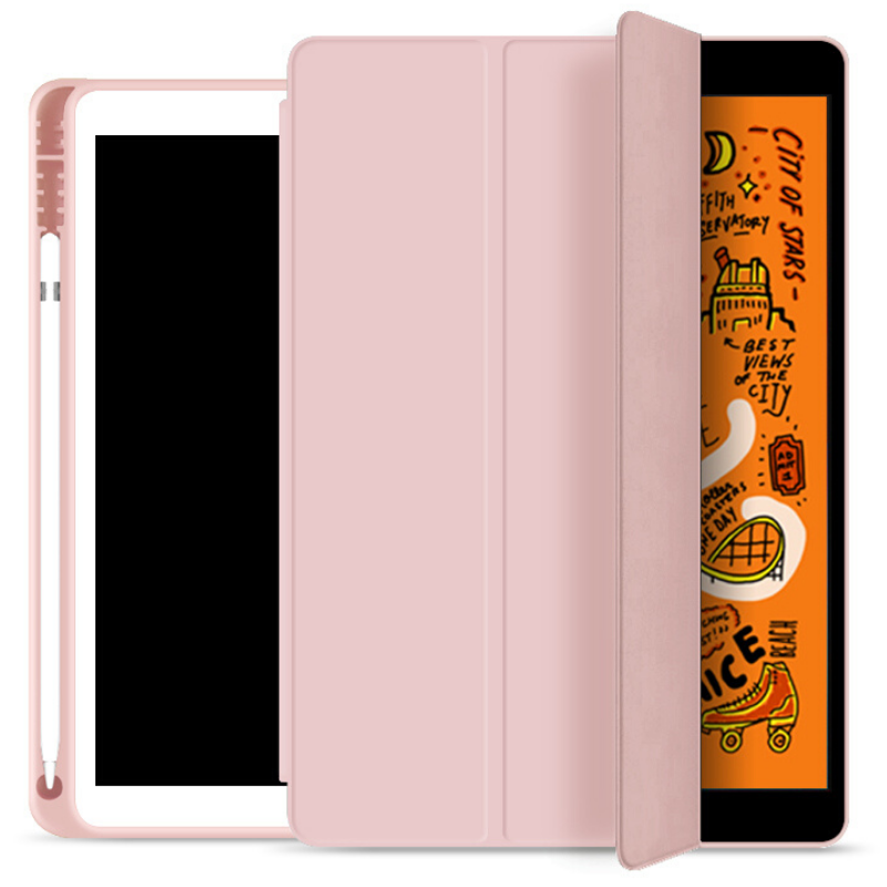 Чехол-книжка STR Trifold С держателем для стилуса С подставкой для iPad Pro 12.9 (2018 | 2020 | 2021 | 2022) Розовый