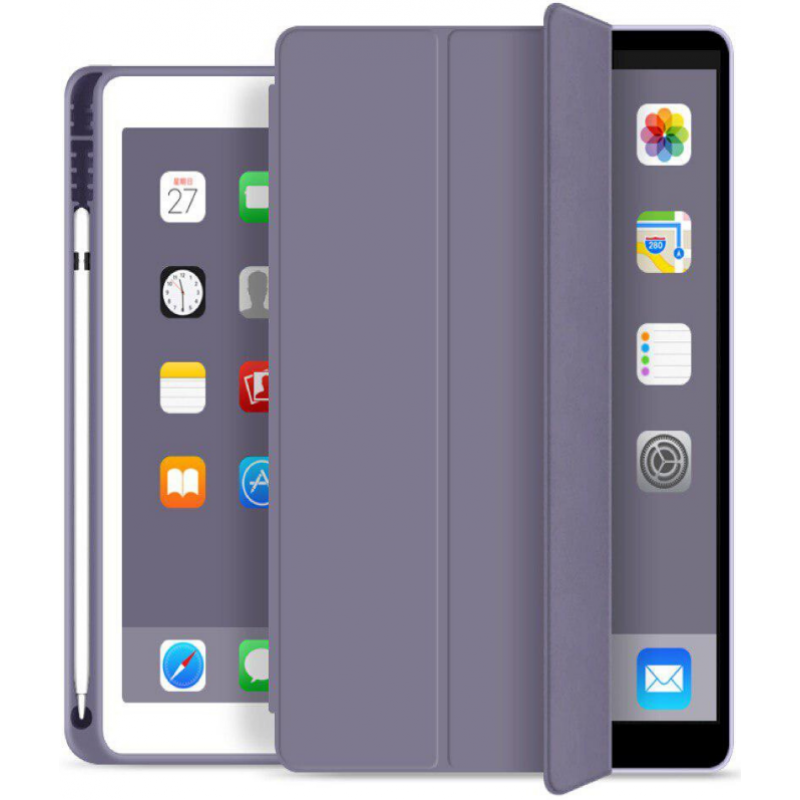Чехол-книжка STR Trifold С держателем для стилуса С подставкой для iPad Pro 12.9 (2018 | 2020 | 2021 | 2022) Фиолетовый