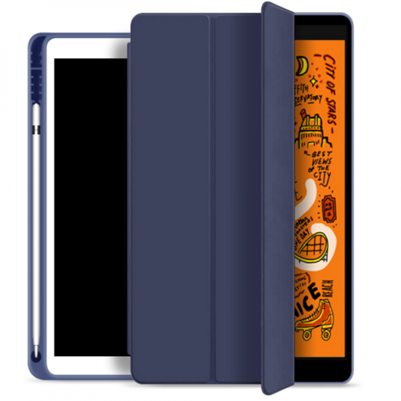 Чехол STR Trifold Pencil Holder Case PU Leather for iPad Mini 5 (2019) Темно-синий
