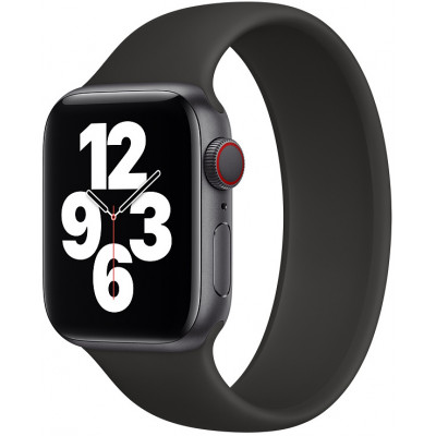 Силиконовый монобраслет STR Solo Loop для Apple Watch 38/40/41 мм (Series SE/7/6/5/4/3/2/1) (Размер L) Черный
