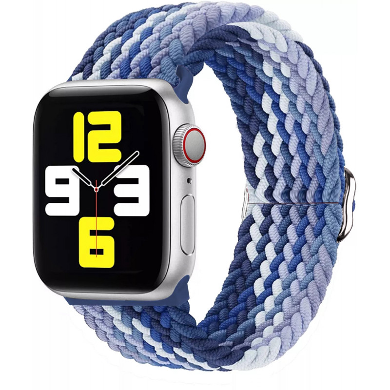 Тканевый регулируемый монобраслет STR Braided Solo Loop with Buckle для Apple Watch 38/40/41 mm - Blueberry