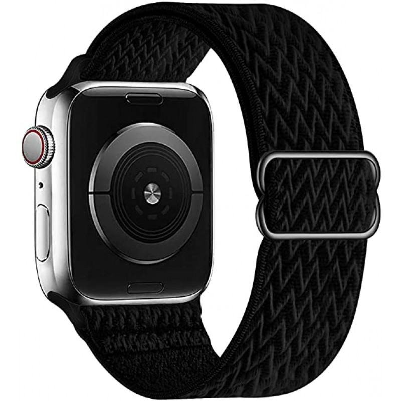 Тканевый ремешок STR Buckle Solo Loop для Apple Watch 38/40/41 мм (Series SE/7/6/5/4/3/2/1) Черный