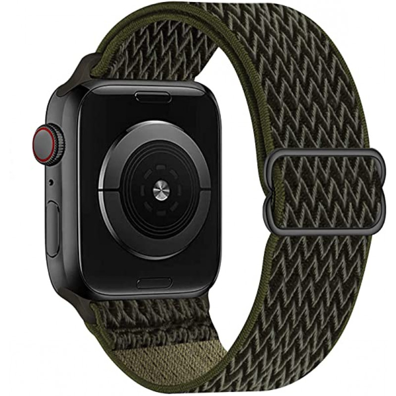 Тканевый ремешок STR Buckle Solo Loop для Apple Watch 38/40/41 мм (Series SE/7/6/5/4/3/2/1) Зеленый