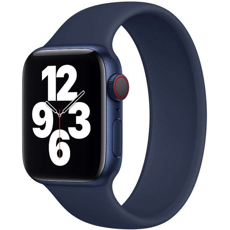 Силиконовый монобраслет STR Solo Loop для Apple Watch 38/40/41 мм (Series SE/7/6/5/4/3/2/1) (Размер L) Синий