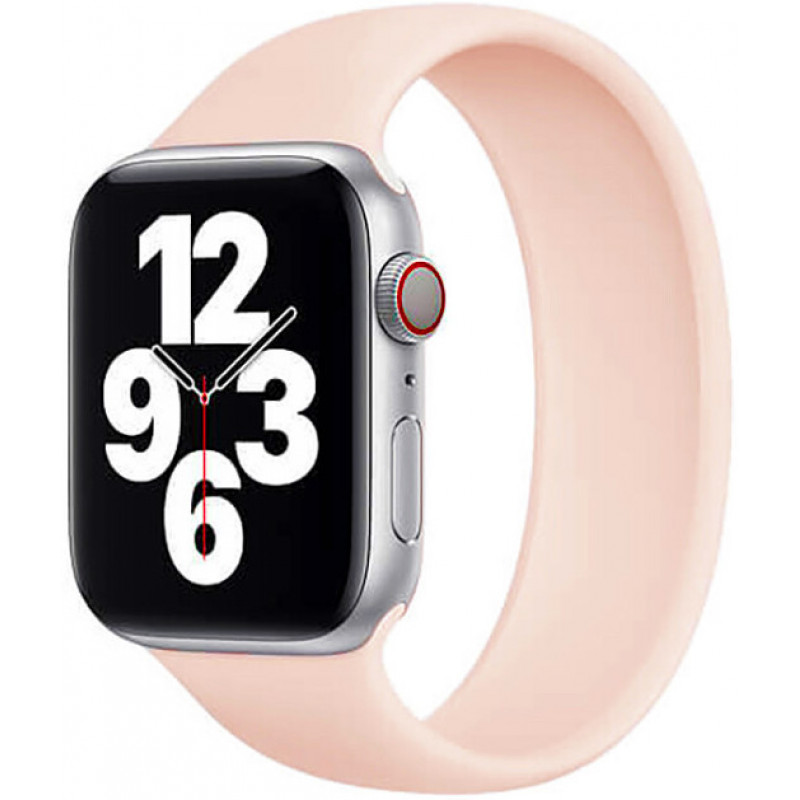 Силиконовый монобраслет STR Solo Loop для Apple Watch 38/40/41 мм (Series SE/7/6/5/4/3/2/1) (Размер M) Розовый