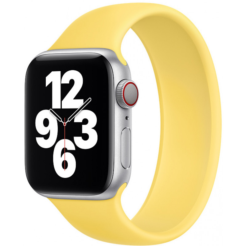 Силиконовый монобраслет STR Solo Loop для Apple Watch 38/40/41 мм (Series SE/7/6/5/4/3/2/1) (Размер M) Желтый