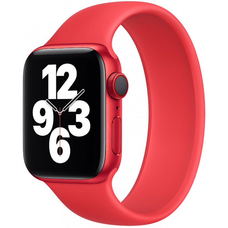 Силиконовый монобраслет STR Solo Loop для Apple Watch 38/40/41 мм (Series SE/7/6/5/4/3/2/1) (Размер L) Красный