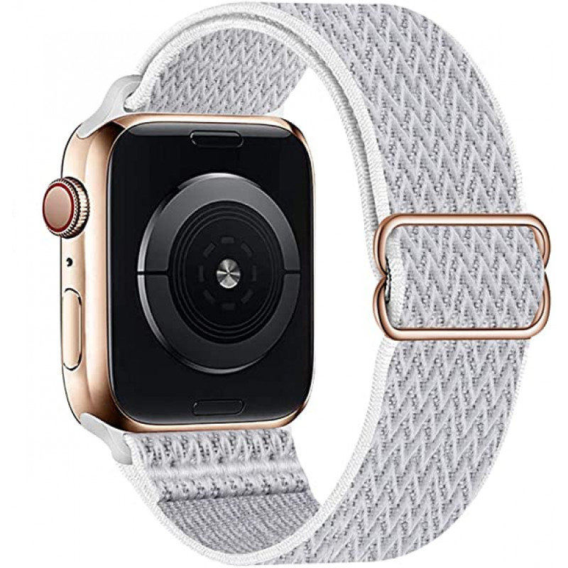 Тканевый ремешок STR Buckle Solo Loop для Apple Watch 38/40/41 мм (Series SE/7/6/5/4/3/2/1) Белый