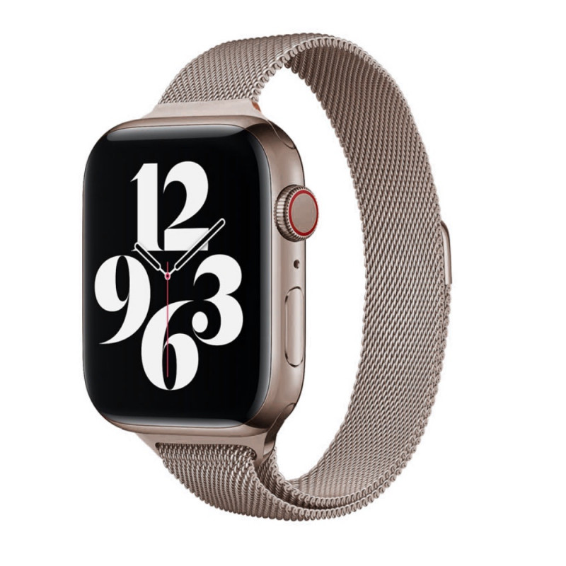 Металлический ремешок STR Thin Milanese Loop Band for Apple Watch 38/40/41 mm - Retro Gold