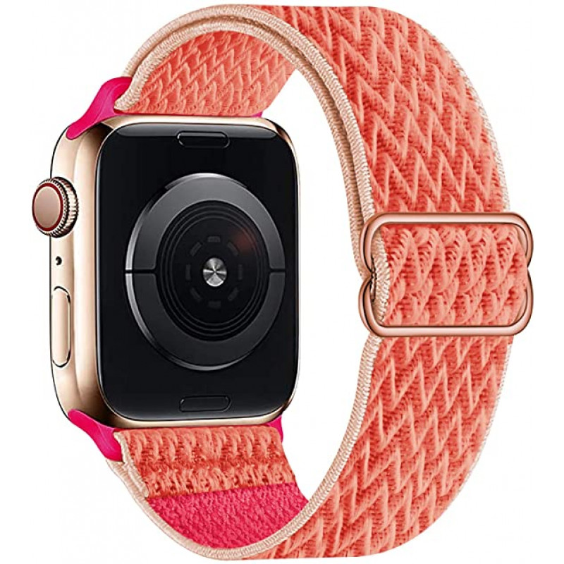 Тканевый ремешок STR Buckle Solo Loop for Apple Watch 49/45/44/42 mm (Series SE/7/6/5/4/3/2/1) - Coral