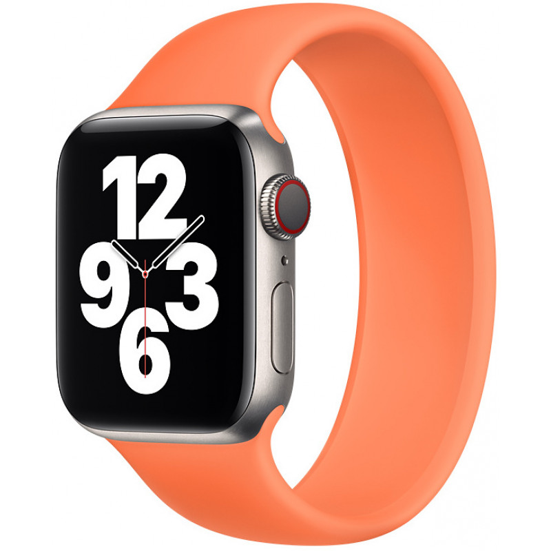 Силиконовый монобраслет STR Solo Loop для Apple Watch 38/40/41 мм (Series SE/7/6/5/4/3/2/1) (Размер L) Оранжевый