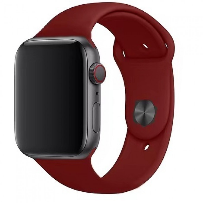 Силиконовый спортивный ремешок STR Sport Band для Apple Watch 49/42/44/45 mm (M/L) - Wine Red