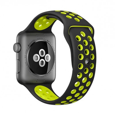 Ремешок STR Nike Sport Band для Apple Watch 38/40/41 мм Black/Lime