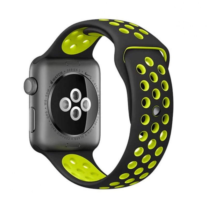 Ремешок STR Nike Sport Band для Apple Watch 38/40/41 мм Black/Lime