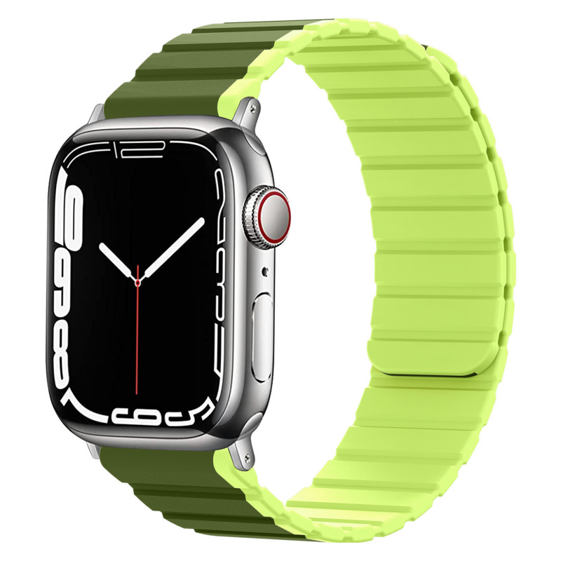 Силиконовый магнитный ремешок STR MagStrap для Apple Watch 49/42/44/45 mm - Green/Grass green