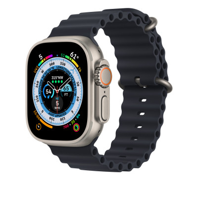 Силиконовый ремешок STR Ocean Band для Apple Watch 49/42/44/45 mm - Midnight