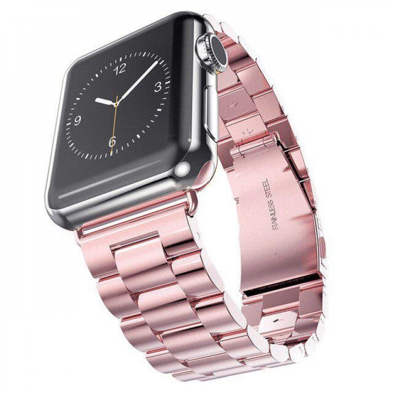 Металлический ремешок STR 3-Bead Metal Band for Apple Watch 49/45/44/42 mm Rose Pink