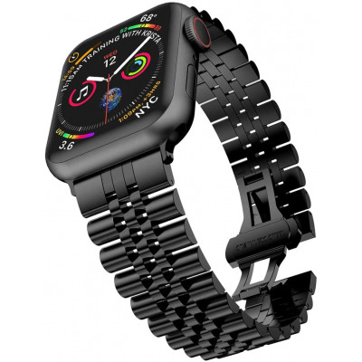 Металлический ремешок Fruct 5-Bead Rolex Metal Band for Apple Watch 38/40/41/42 mm Black