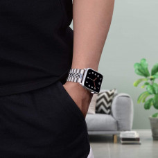 Металлический ремешок Fruct 5-Bead Rolex Metal Band for Apple Watch 42/44/45/49 mm Silver