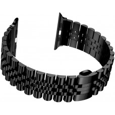 Металлический ремешок Fruct 5-Bead Rolex Metal Band for Apple Watch 42/44/45/49 mm Black